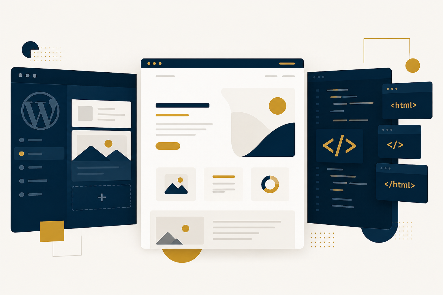Drei Wege zur Unternehmenswebsite – WordPress, Wix Studio und HTML im Vergleich